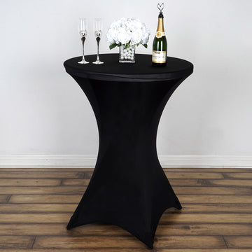 Black Cocktail Spandex Table Cover: The Perfect Addition to Your Event Decor