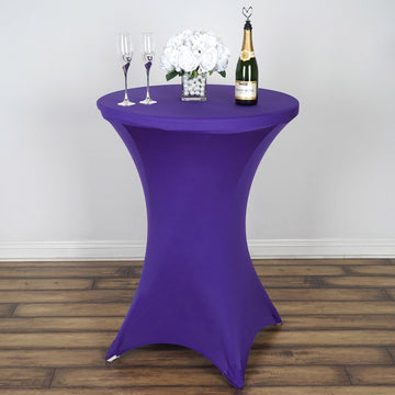 Elegant Purple Cocktail Spandex Table Cover