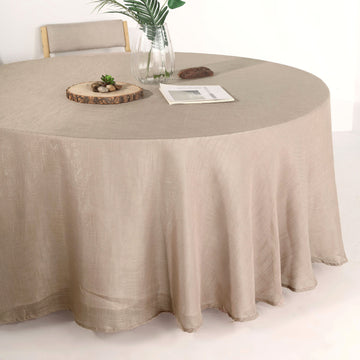 Wrinkle Resistant Taupe Tablecloth for Effortless Style