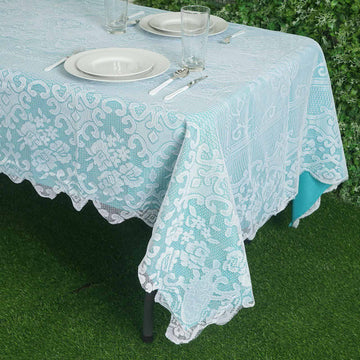 Create Timeless Elegance with Premium Lace White Seamless Rectangular Oblong Tablecloth