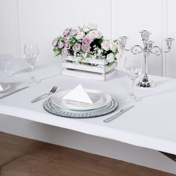 Stain-Resistant and Wrinkle-Resistant White Tablecloth