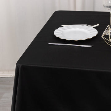 Practical and Eco-Conscious: The Black Wrinkle Free Polyester Table Overlay