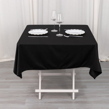 Black Premium Scuba Square Tablecloth: Elevate Your Table Setting