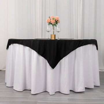 Add Sophistication to Your Table with the Black Premium Scuba Square Table Topper