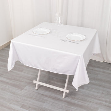 White Premium Scuba Square Tablecloth - Elevate Your Table Game