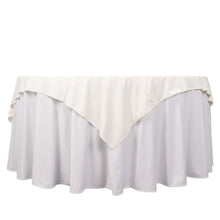70inch Ivory Premium Scuba Square Table Overlay,Wrinkle Free Polyester Seamless Table Topper