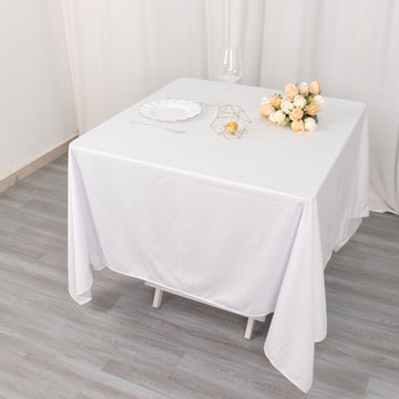 White Premium Scuba Square Tablecloth: The Epitome of Elegance