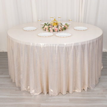 Create an Unforgettable Celebration with the Beige Elegant Round Tablecloth