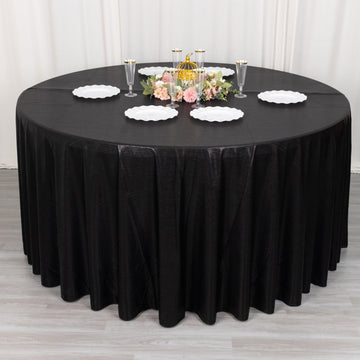 Black Shimmer Sequin Dots Polyester Tablecloth: Timeless Charm for Cherished Moments