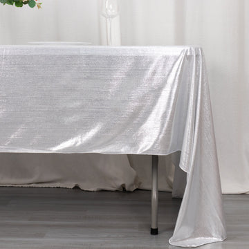 Create Unforgettable Moments with Our Silver Shimmer Sequin Dots Tablecloth