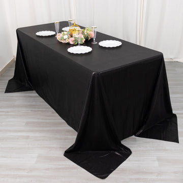 Black Shimmer Sequin Dots Polyester Tablecloth: Unleash the Magic