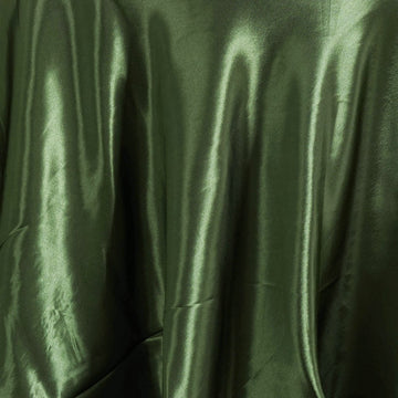 Create Unforgettable Moments with the Olive Green Seamless Satin Round Tablecloth