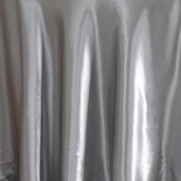 Create a Festive Atmosphere with the Silver Satin Tablecloth