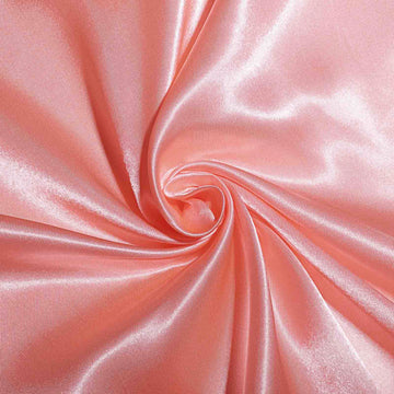 Create Unforgettable Moments with the Coral Red Satin Seamless Rectangular Tablecloth