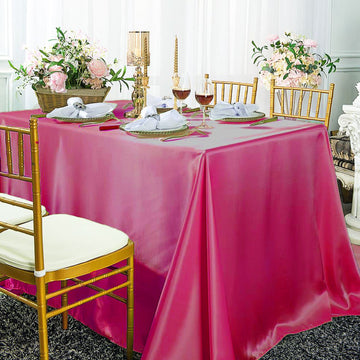 Elevate Your Event Decor with Fuchsia Satin Tablecloth
