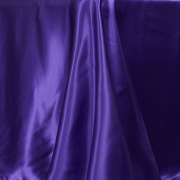 Create a Magical Ambiance with the Purple Satin Seamless Rectangular Tablecloth