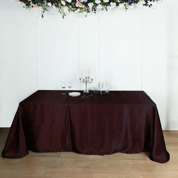 Elegant Chocolate Seamless Satin Rectangular Tablecloth for Stunning Event Decor