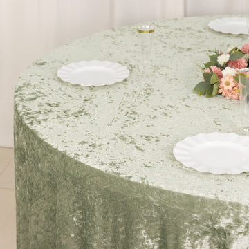 Unleash the Timeless Beauty of the Sage Green Velvet Tablecloth