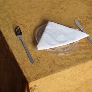 Elevate Your Table Decor with the Gold Velvet Tablecloth