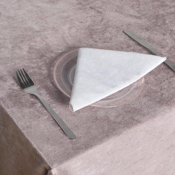 Elevate Your Table Decor with the Mauve Seamless Premium Velvet Rectangle Tablecloth