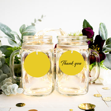 Versatile and Stylish Gold Printable Round Shape Wedding Favor Gift Tags