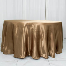 108inch Taupe Smooth Satin Round Tablecloth