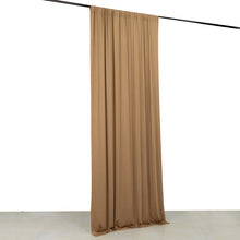 Taupe 4-Way Stretch Spandex Drapery Panel with Rod Pockets, Photography Backdrop Curtain