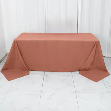 Terracotta (Rust) Seamless Premium Polyester Rectangular Tablecloth 220GSM 90"x132"