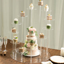 Clear Colored Acrylic Dessert Serving Stand And Rack - 12 Arms And 29 Inch Round Tiered