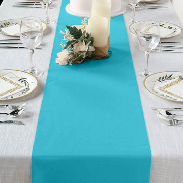 Turquoise Polyester Table Runner 12"x108"