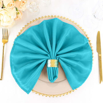 Enhance Your Table Setting with Reusable Turquoise Linen Napkins