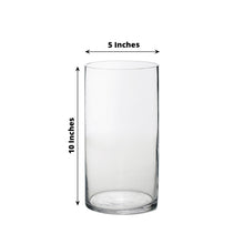 Heavy Duty Glass Cylinder Vases Clear 10 Inch Tall Round