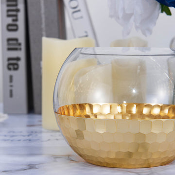Stunning Gold Honeycomb Glass Bubble Vase for Any Occasion