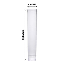 Square Heavy Duty 24 Inch Clear Glass Cylindrical Vase Set Of 6