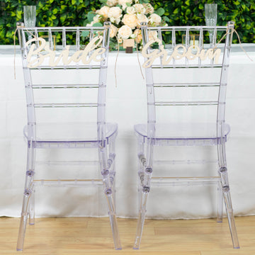 Create a Regal Atmosphere with Natural Wood Bride and Groom Chair Signs