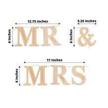 Wood | Burlap Natural Rustic Botanical Design Banners with the letters mr and mrs on it
