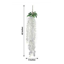 White Silk Flower Garland with measurements of 42 inches and 9 inches, perfect for floral backdrop d