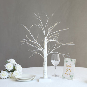 White Lighted Birch Tree with Battery Operated LED Fairy Lights - Create a Magical Ambiance