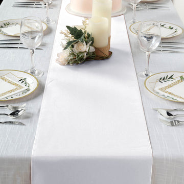 Elevate Your Event with the White Polyester Table Runner