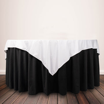 White Premium Scuba Square Table Overlay - Effortlessly Stylish and Wrinkle-Free