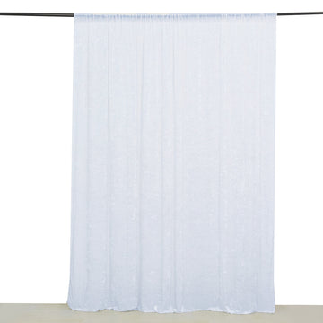 White Premium Smooth Velvet Divider Backdrop Curtain Panel, Privacy Photo Booth Event Drapes with Rod Pocket - 8ftx8ft
