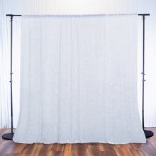 A white velvet curtain with the measurements of 8 ft x 8 ft. Perfect as a room divider, solid backdr