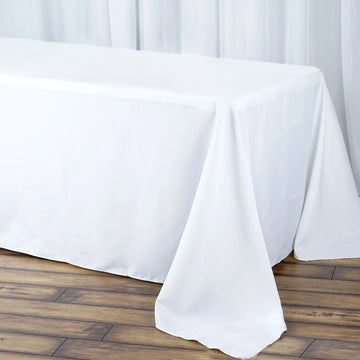White Seamless Premium Polyester Rectangular Tablecloth 220GSM 90"x132"