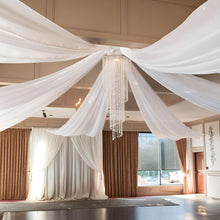 White Sheer Organza Ceiling Drape Curtain Panels 10 Feet x 40 Feet Fire Retardant