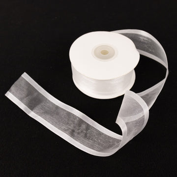 White Organza Ribbon With Satin Edges - Add Elegance to Your Event Decor