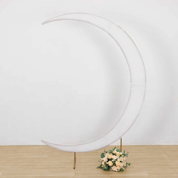 <strong>Transform Your Event with White Spandex Crescent Moon Chiara Backdrop Stand Cover</strong>