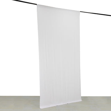 White 4-Way Stretch Spandex Divider Backdrop Curtain, Wrinkle Resistant Event Drapery Panel with Rod Pockets - 5ftx10ft