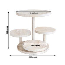 4-Tier Whitewash Wooden Cake Stand with Round Tiered Trays, Rustic Cupcake Tower
