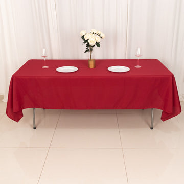 Elevate Your Event with the Wine Seamless Polyester Rectangular Tablecloth 60"x102"