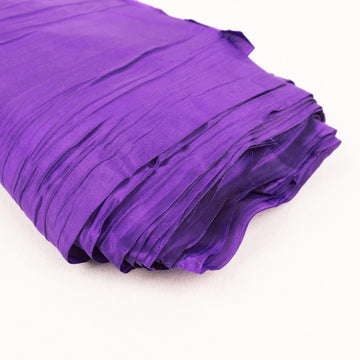 Elegant Purple Accordion Crinkle Taffeta Fabric Bolt for Your Event Décor